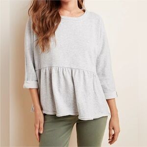 Anthropologie Gray Peplum Sweatshirt